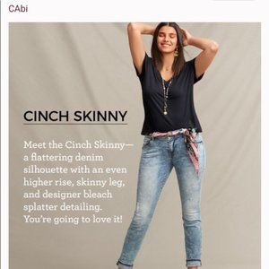 CAbi Cinch Skinny Acid Wash Jeans, Size 4